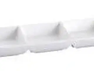 36 stk. Snackskål 3 rum hvid porcelæn