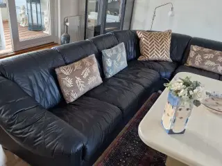 Flot læder hjørne sofa