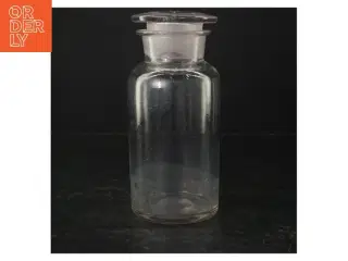 Glasbeholder med låg (str. Ø 9 cm. længde. 20 cm)