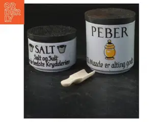 Sæt salt- og peberkrukker fra Knabstrup (str. 8x7&5x7 cm)