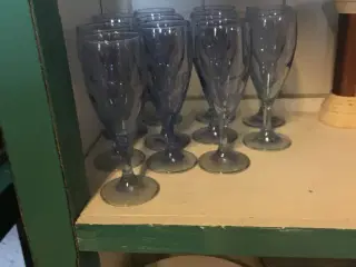 Blå champagne  glas