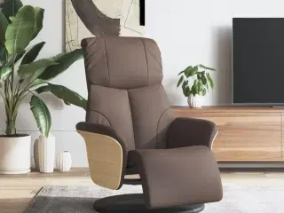 Hvilestol med fodstøtte kunstlæder brun