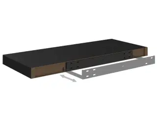 Væghylder 2 stk. 60x23,5x3,8 cm MDF sort