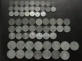 1, 2 og 5 ører Fr. IX komplette sæt i zink/bronze 