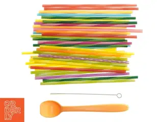 Multifarvede plastik sugerør (str. 20 cm)