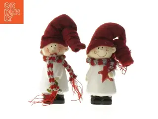 To små keramiske julefigurer (str.  12 cm)