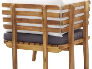 Hjørnemodul til havesofa med hynder massivt akacietræ