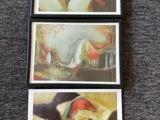 Tre små billeder, 21 X 15 cm   NY PRIS 30 kr