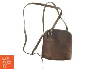 Lille brun læder skuldertaske fra Burkelys (str. 18 x 19 cm)