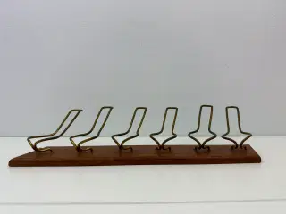 Retro pibeholder i teak / messing