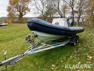 Gummibåd med trailer 22 fod