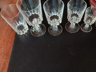 Vintage franske  krystal glas til 6 personer 