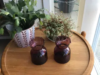 Hyacintglas - violet - gl. og med fliget kant