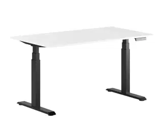 B2B Engros -  Two Hæve/sænkebord - 140x70cm - m/ 2 motorer - Hvid-sort