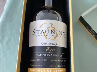 Stauning whisky Cask strenght Rye.