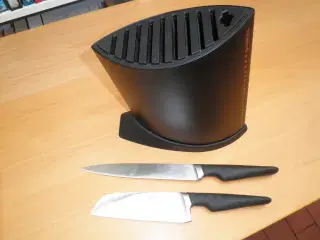Global knivblok samt 2 knive