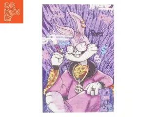 Kunstplakat med graffiti og kaninmotiv (str. 60x40 cm)