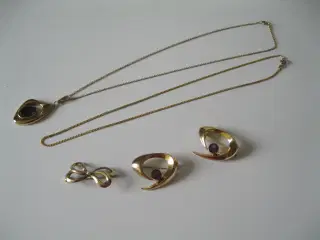 Gulddouble vintage smykker 1950erne
