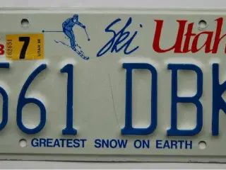 USA Original nummerplade  UTAH 561 DBK