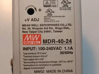Strømforsyning Mean Well MDR 40-24