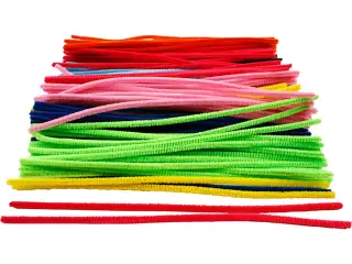Chenille, L: 30 cm, tykkelse 6 mm, ass. farver, 200ass./ 1 pk.