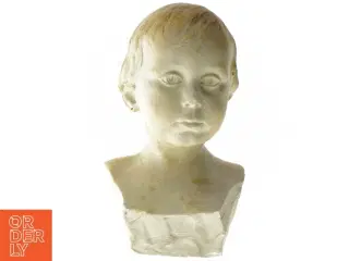 Skulptur af menneskehoved, gipsbuste (str. 33 cm)