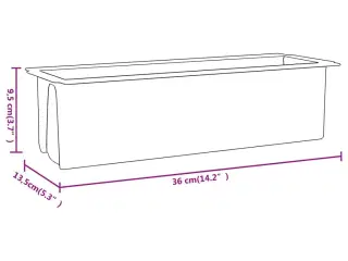 Blomsterkasser til Euro-paller 12 stk. 36x13,5x9,5 cm PP grå