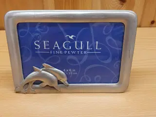 Tin ramme med delfiner 