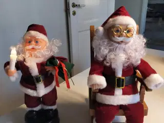 Julemand med julemusik og lys som kører på batteri