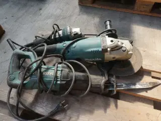 2 stk. Vinkelsliber + bajonetsav MAKITA