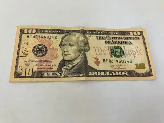 10 Dollars USA 2013 - Bemærk kuglepen