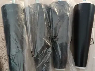 4 NYE SORTE TRÆ MØBELBEN 14 CM