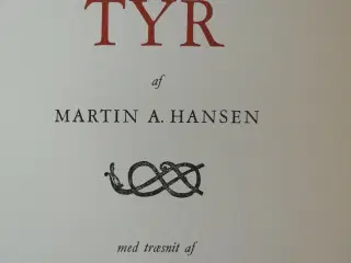 orm og tyr, af martin a. hansen. ill. sven havstee