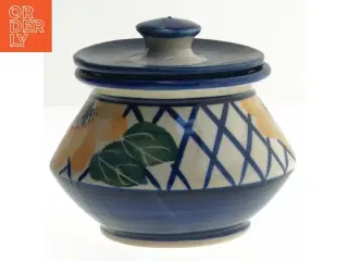 Keramik krukke med låg (str. 10x12,5 cm)
