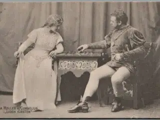 Ida Møller og Cornelius i "Liden Kirsten" - Skuespiller - Postkort - Brugt