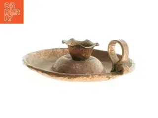 Gammel kobberlysestage (str. 14 cm)