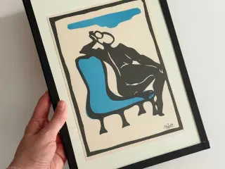 Tryk i skifteramme, kvinde