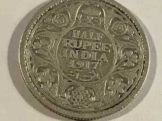 Half Rupee India 1917 - Renset