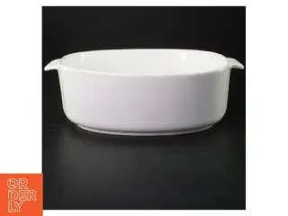 Hvidt ovalt ovnfast fad fra Søholm (str. 22x16 cm)