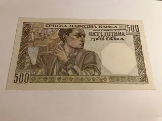 500 Dinara Serbia Yugoslavia 1941
