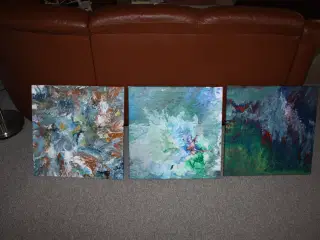 Abstrakt maleri 50 cm x 50 cm stk.pris - 75 kr.