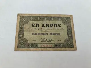 1 Krone Norge 1917 - Slidt