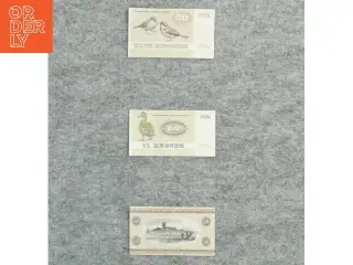 Gamle danske pengesedler 10 og 20 kroner