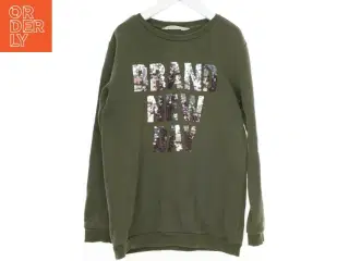 Grøn sweatshirt med palietter fra H&M (str. 146)