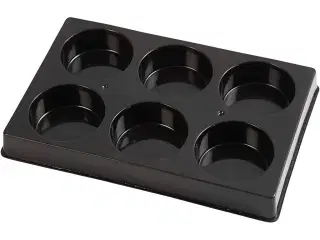 Praktisk sort vandfarvepalet 6 rum, 11x16 cm