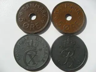 Flotte 5 ører 1927N,1935,1945,1950, de gode