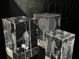 Golf trofæ - 3D figurer i glas