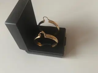 Øreringe i 14 karat guld til hul i øret ø 28mm