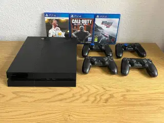 Komplet PS4 Pakke – 4 Controllere, 3 Spil og mere