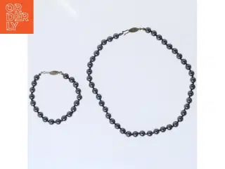 Perlekæde og armbånd sæt (str. 43&21 cm)